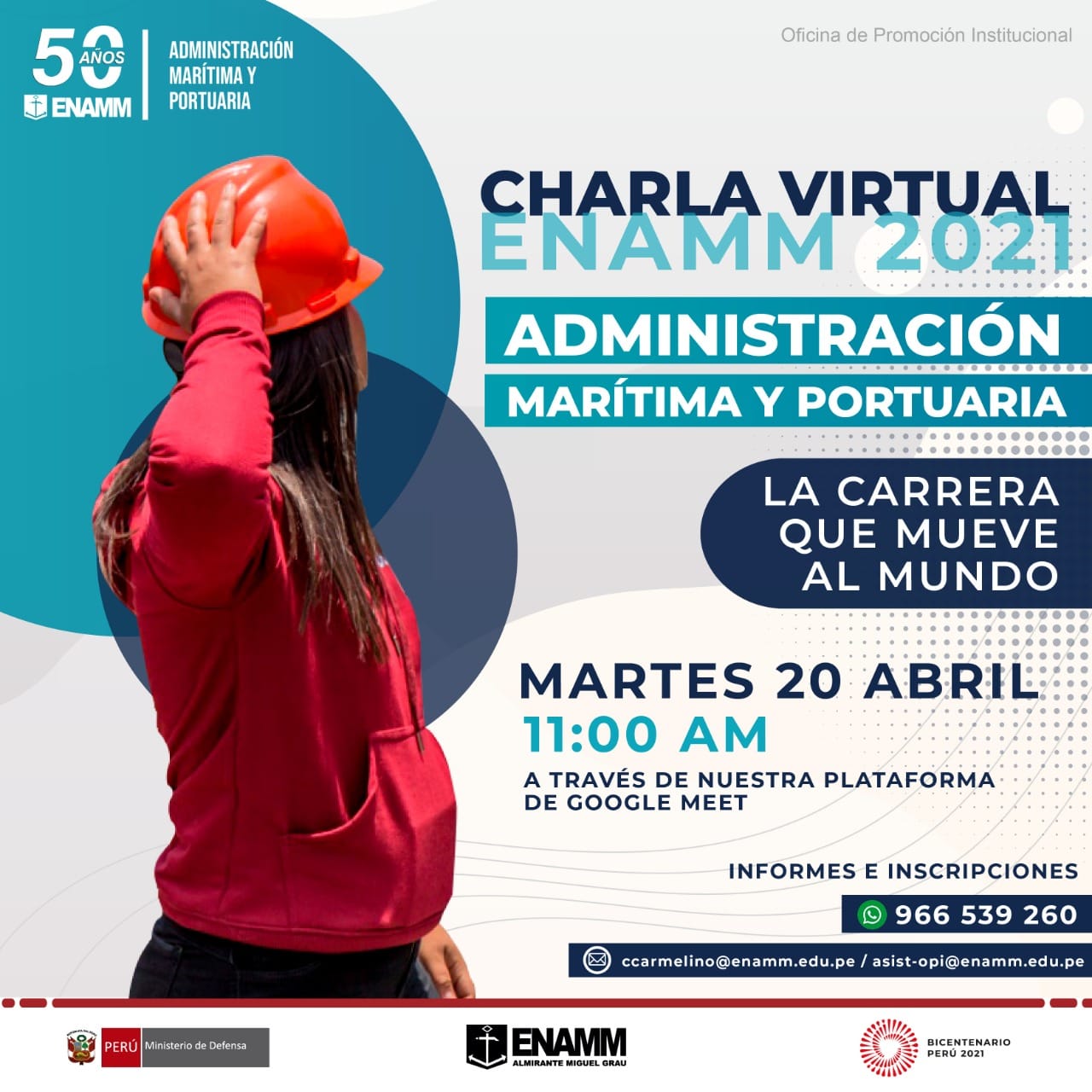 Charla Virtual ENAMM – ADMINISTRACIÓN MARÍTIMA Y PORTUARIA